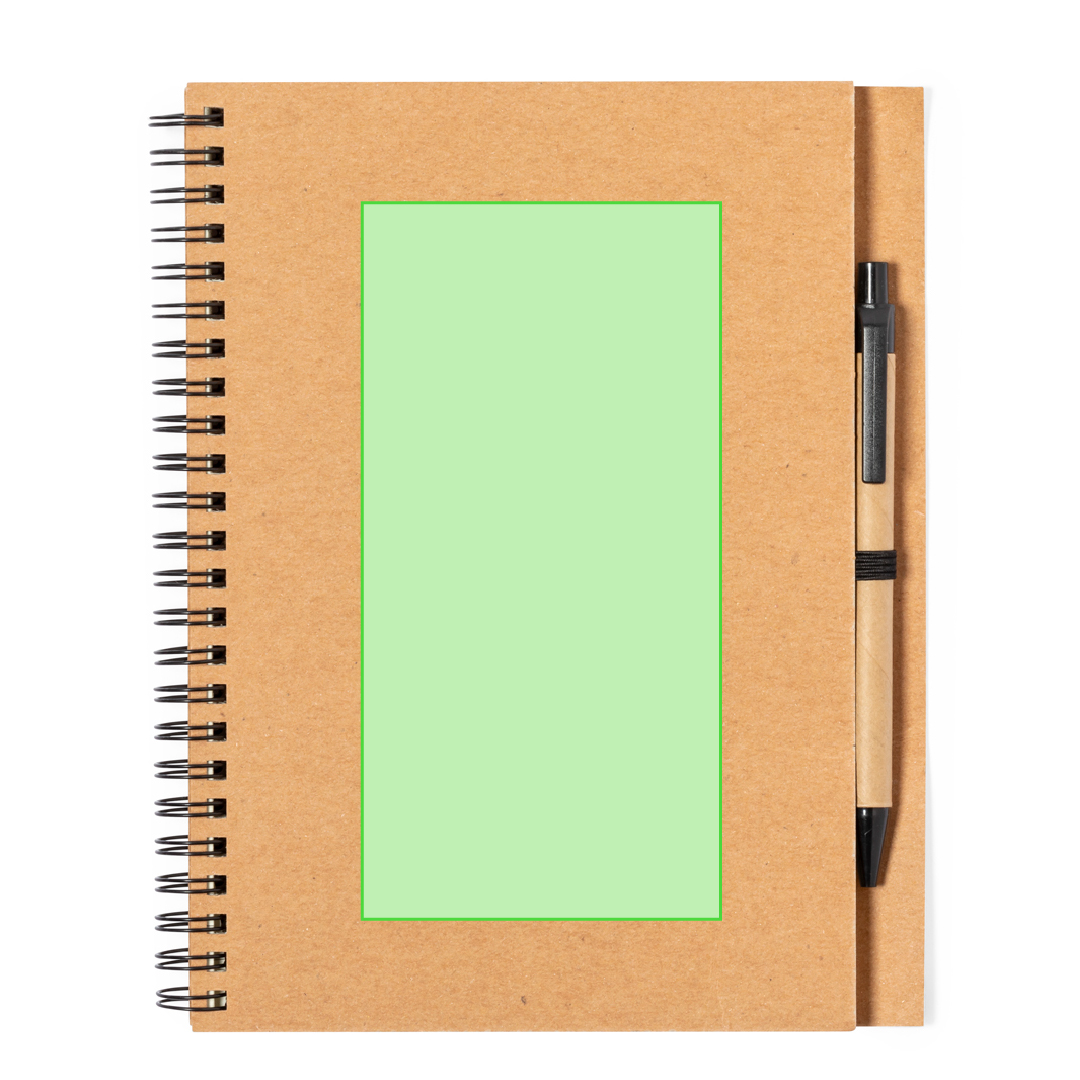 Zona de marcaje: En la portada de la libreta